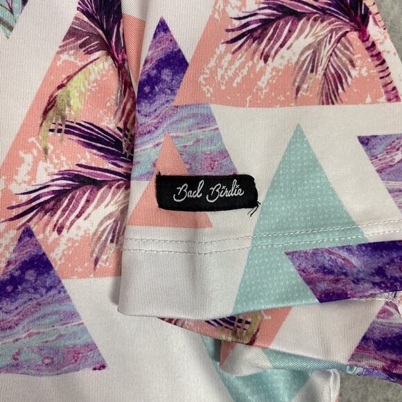 Bad Birdie Shirt Mens L Cali Golf Polo Geometric Palm Trees All Over Print - Picture 4 of 7